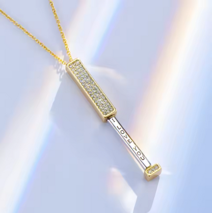 Custom Name Hidden Pendants For Women Personalized Stainless Steel Bar With Zircon Necklace Engraved Lover Valentines Gifts (Private Listing U4566170)
